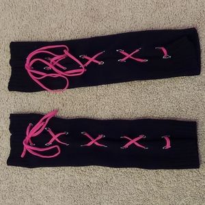 Leg Warmers with Pink laces